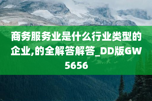 商务服务业是什么行业类型的企业,的全解答解答_DD版GW5656