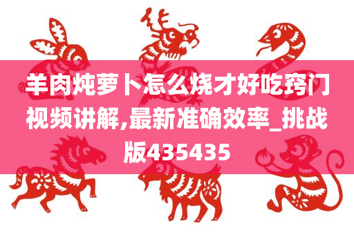 羊肉炖萝卜怎么烧才好吃窍门视频讲解,最新准确效率_挑战版435435