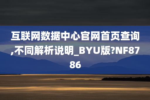 互联网数据中心官网首页查询,不同解析说明_BYU版?NF8786