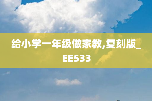 给小学一年级做家教,复刻版_EE533