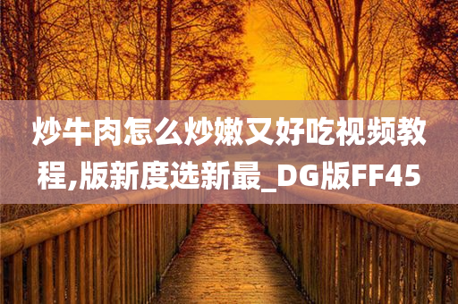 炒牛肉怎么炒嫩又好吃视频教程,版新度选新最_DG版FF45