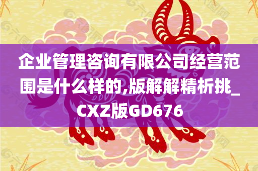 企业管理咨询有限公司经营范围是什么样的,版解解精析挑_CXZ版GD676