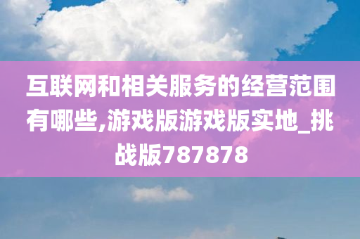 互联网和相关服务的经营范围有哪些,游戏版游戏版实地_挑战版787878