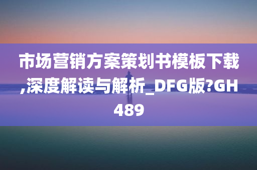 市场营销方案策划书模板下载,深度解读与解析_DFG版?GH489