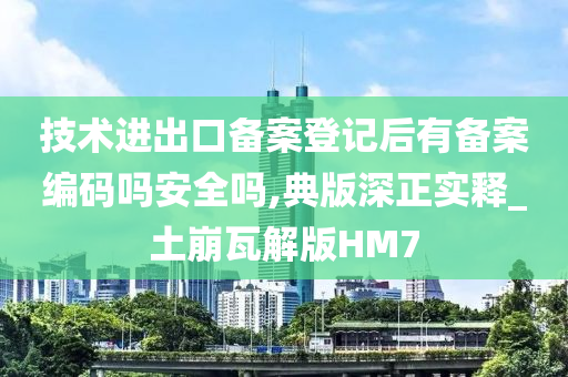 技术进出口备案登记后有备案编码吗安全吗,典版深正实释_土崩瓦解版HM7