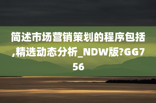 简述市场营销策划的程序包括,精选动态分析_NDW版?GG756