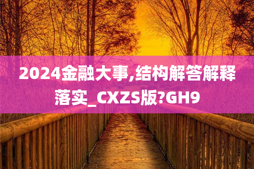 2024金融大事,结构解答解释落实_CXZS版?GH9