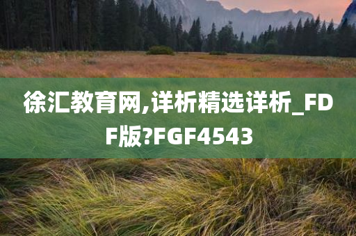 徐汇教育网,详析精选详析_FDF版?FGF4543