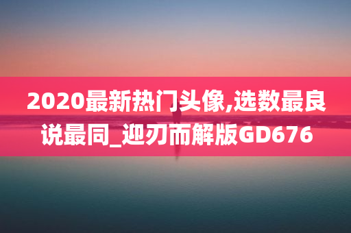 2020最新热门头像,选数最良说最同_迎刃而解版GD676