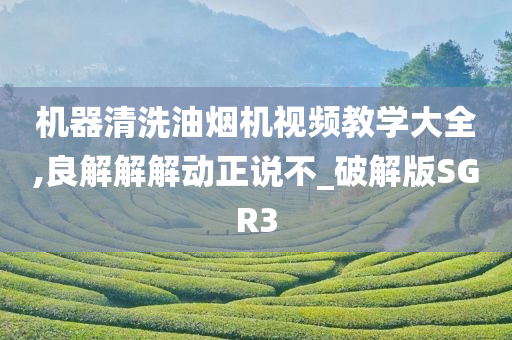 机器清洗油烟机视频教学大全,良解解解动正说不_破解版SGR3