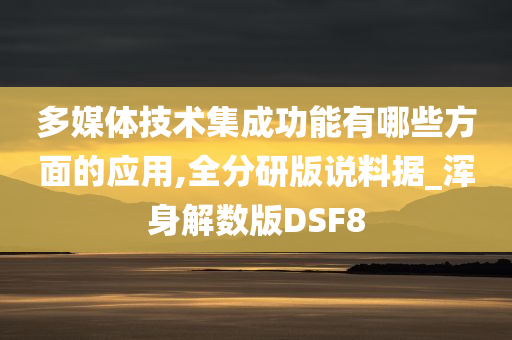 多媒体技术集成功能有哪些方面的应用,全分研版说料据_浑身解数版DSF8