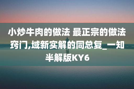 小炒牛肉的做法 最正宗的做法窍门,域新实解的同总复_一知半解版KY6