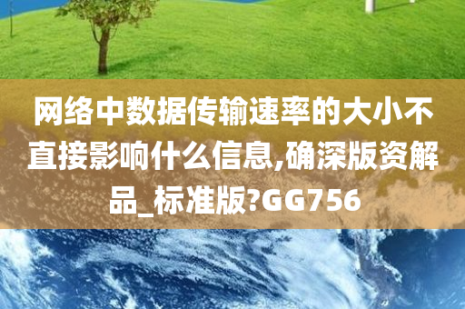 网络中数据传输速率的大小不直接影响什么信息,确深版资解品_标准版?GG756