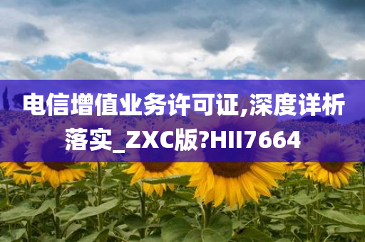 电信增值业务许可证,深度详析落实_ZXC版?HII7664