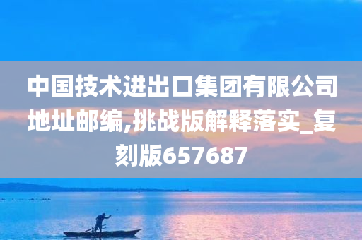 中国技术进出口集团有限公司地址邮编,挑战版解释落实_复刻版657687