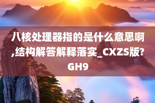 八核处理器指的是什么意思啊,结构解答解释落实_CXZS版?GH9