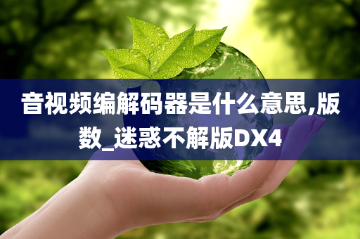 音视频编解码器是什么意思,版数_迷惑不解版DX4