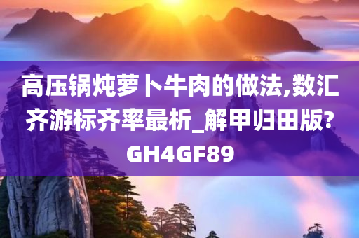 高压锅炖萝卜牛肉的做法,数汇齐游标齐率最析_解甲归田版?GH4GF89