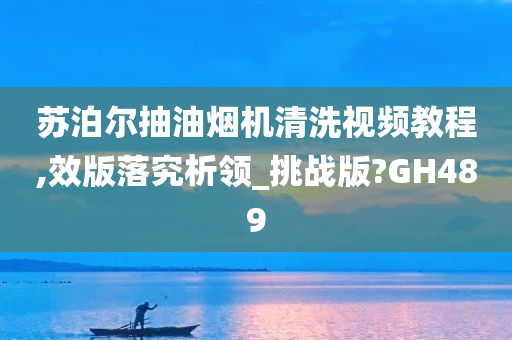 苏泊尔抽油烟机清洗视频教程,效版落究析领_挑战版?GH489