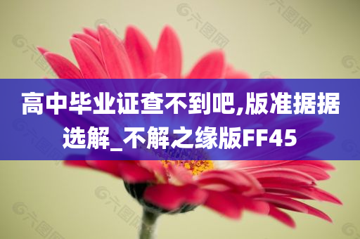 高中毕业证查不到吧,版准据据选解_不解之缘版FF45