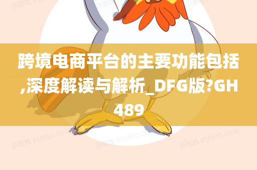 跨境电商平台的主要功能包括,深度解读与解析_DFG版?GH489