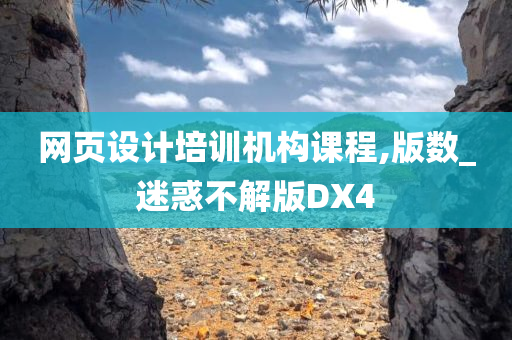 网页设计培训机构课程,版数_迷惑不解版DX4