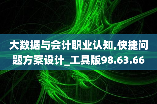 大数据与会计职业认知,快捷问题方案设计_工具版98.63.66