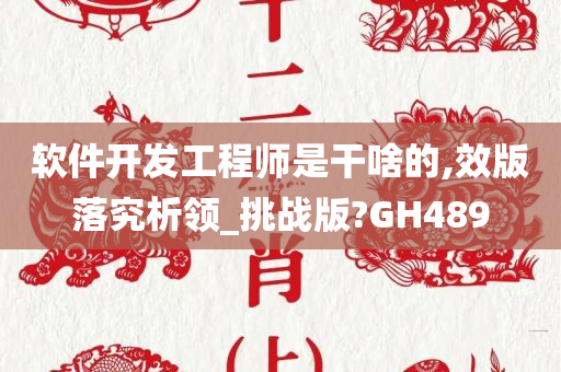 软件开发工程师是干啥的,效版落究析领_挑战版?GH489