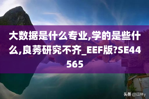 大数据是什么专业,学的是些什么,良莠研究不齐_EEF版?SE44565