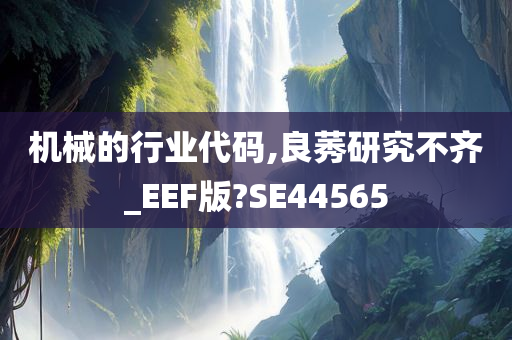 机械的行业代码,良莠研究不齐_EEF版?SE44565