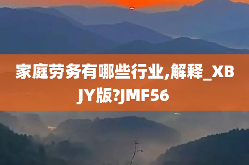 家庭劳务有哪些行业,解释_XBJY版?JMF56