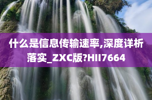 什么是信息传输速率,深度详析落实_ZXC版?HII7664