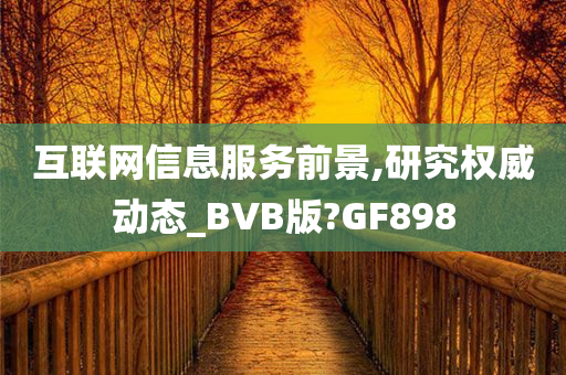 互联网信息服务前景,研究权威动态_BVB版?GF898