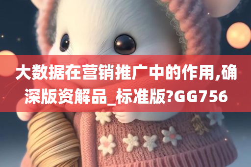 大数据在营销推广中的作用,确深版资解品_标准版?GG756