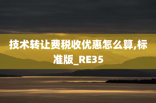 技术转让费税收优惠怎么算,标准版_RE35