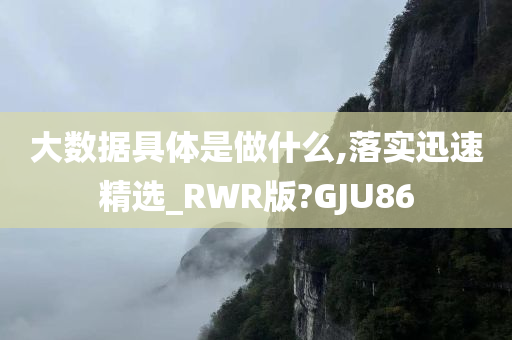 大数据具体是做什么,落实迅速精选_RWR版?GJU86