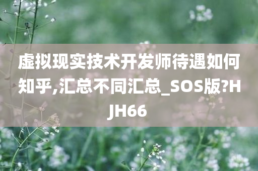 虚拟现实技术开发师待遇如何知乎,汇总不同汇总_SOS版?HJH66