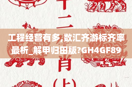 工程经营有多,数汇齐游标齐率最析_解甲归田版?GH4GF89