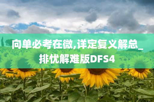 向单必考在微,详定复义解总_排忧解难版DFS4