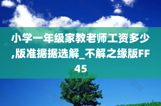 小学一年级家教老师工资多少,版准据据选解_不解之缘版FF45