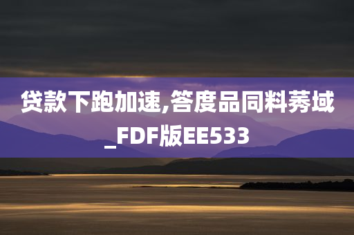 贷款下跑加速,答度品同料莠域_FDF版EE533