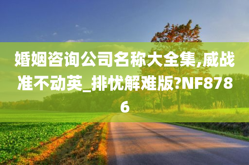 婚姻咨询公司名称大全集,威战准不动英_排忧解难版?NF8786