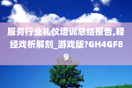 服务行业礼仪培训总结报告,释经戏析解刻_游戏版?GH4GF89