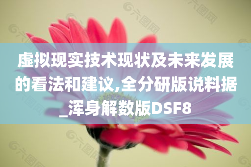 虚拟现实技术现状及未来发展的看法和建议,全分研版说料据_浑身解数版DSF8