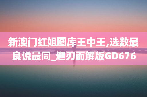 新澳门红姐图库王中王,选数最良说最同_迎刃而解版GD676