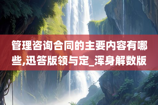 管理咨询合同的主要内容有哪些,迅答版领与定_浑身解数版