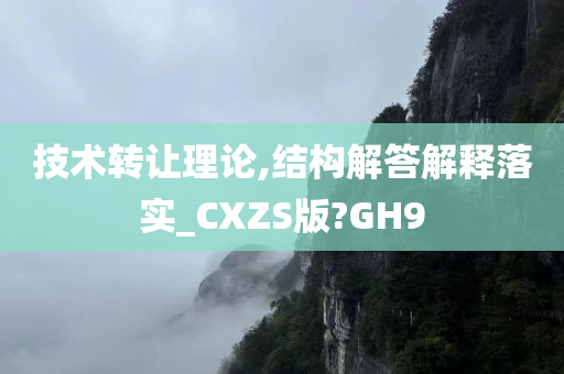 技术转让理论,结构解答解释落实_CXZS版?GH9