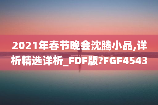 2021年春节晚会沈腾小品,详析精选详析_FDF版?FGF4543