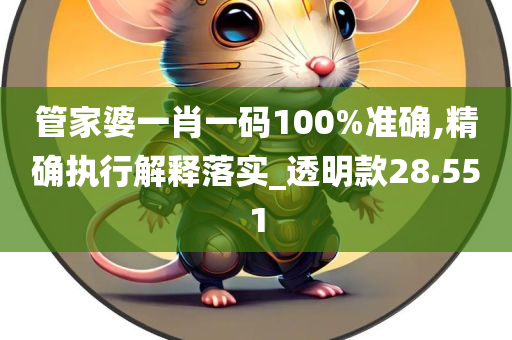 管家婆一肖一码100%准确,精确执行解释落实_透明款28.551