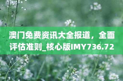 澳门免费资讯大全报道，全面评估准则_核心版IMY736.72